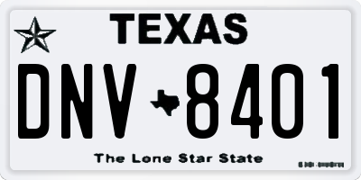TX license plate DNV8401