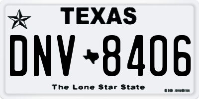 TX license plate DNV8406