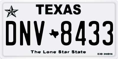 TX license plate DNV8433