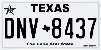 TX license plate DNV8437