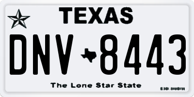 TX license plate DNV8443