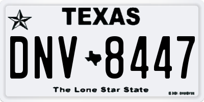 TX license plate DNV8447