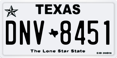TX license plate DNV8451