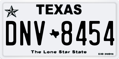 TX license plate DNV8454