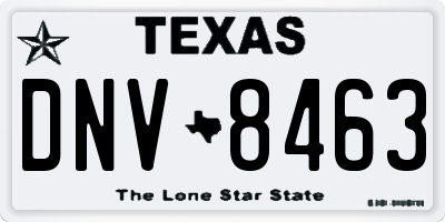 TX license plate DNV8463