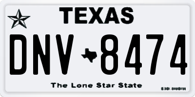 TX license plate DNV8474