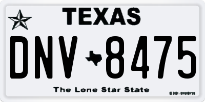 TX license plate DNV8475