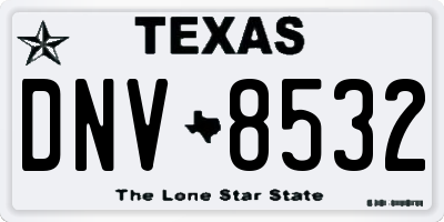 TX license plate DNV8532