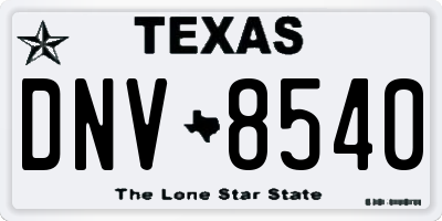 TX license plate DNV8540