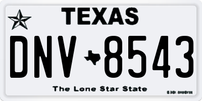 TX license plate DNV8543