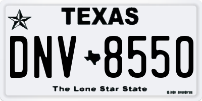TX license plate DNV8550