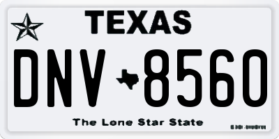 TX license plate DNV8560