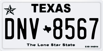 TX license plate DNV8567