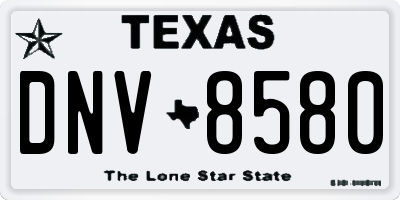 TX license plate DNV8580