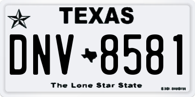 TX license plate DNV8581
