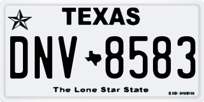 TX license plate DNV8583
