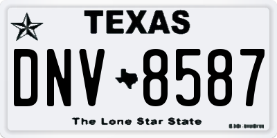 TX license plate DNV8587