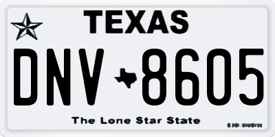 TX license plate DNV8605