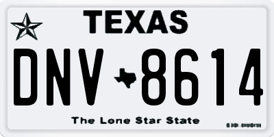 TX license plate DNV8614