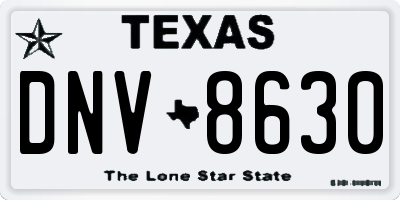 TX license plate DNV8630