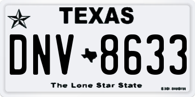 TX license plate DNV8633