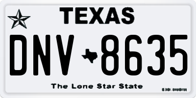 TX license plate DNV8635