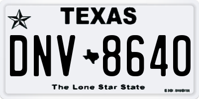 TX license plate DNV8640