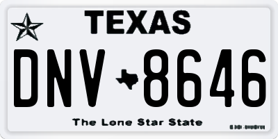 TX license plate DNV8646