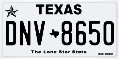 TX license plate DNV8650