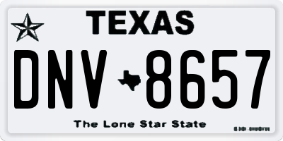 TX license plate DNV8657