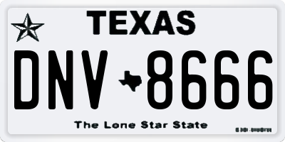 TX license plate DNV8666