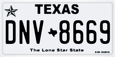 TX license plate DNV8669