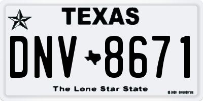 TX license plate DNV8671
