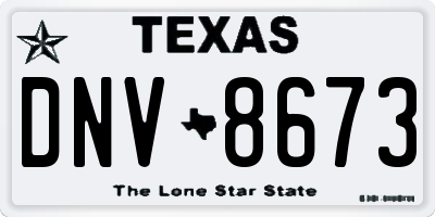 TX license plate DNV8673