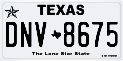 TX license plate DNV8675