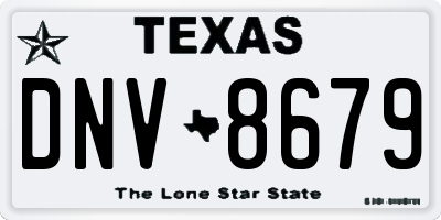 TX license plate DNV8679