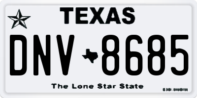 TX license plate DNV8685