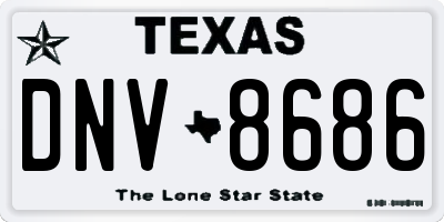 TX license plate DNV8686