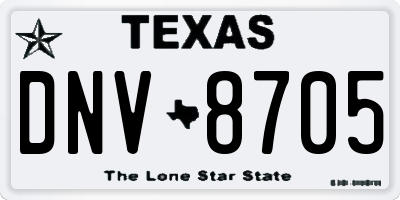 TX license plate DNV8705