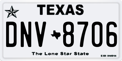 TX license plate DNV8706