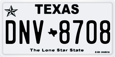 TX license plate DNV8708