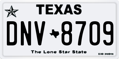 TX license plate DNV8709