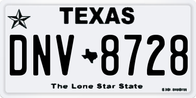 TX license plate DNV8728