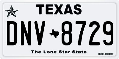 TX license plate DNV8729