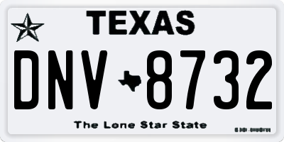 TX license plate DNV8732