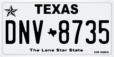 TX license plate DNV8735