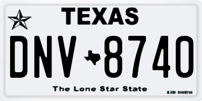 TX license plate DNV8740