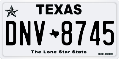 TX license plate DNV8745