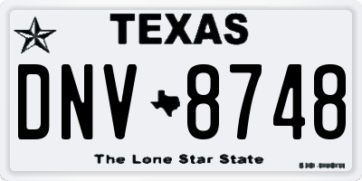 TX license plate DNV8748