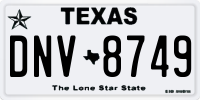 TX license plate DNV8749